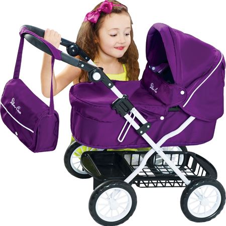 purple silver cross dolls pram