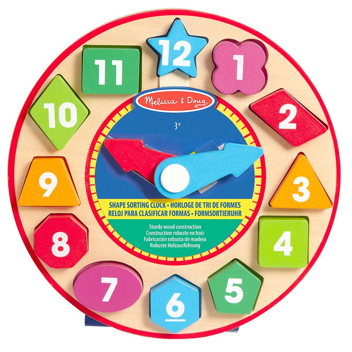 Wooden Shape Sorting Clock Melissa & Doug Mulberry Bush