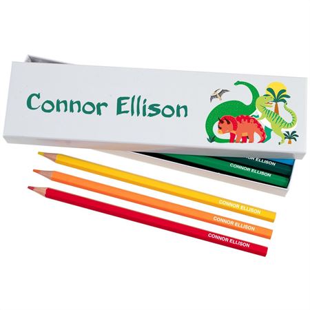 Picture of Box of 12 Named Colouring Pencils - Dinosaurs